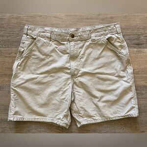 Carhartt men’s size 38 flawed light tan khaki cargo shorts 100% cotton